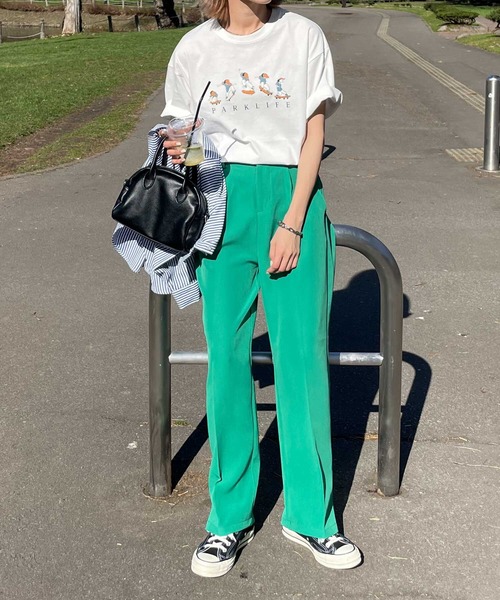 Chillfar（チルファー）の「ヴィンテージイラストTシャツ/コットン100％（Tシャツ/カットソー・レディース・ホワイト/パープル/ブルー/グリーン/オートミール/チャコール/ホワイト系/グレー系/アイボリー系/グリーン系/ブルー系/パープル系・FREE）」の13枚目の写真