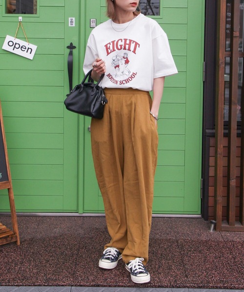 Chillfar（チルファー）の「ヴィンテージイラストTシャツ/コットン100％（Tシャツ/カットソー・レディース・ホワイト/パープル/ブルー/グリーン/オートミール/チャコール/ホワイト系/グレー系/アイボリー系/グリーン系/ブルー系/パープル系・FREE）」の18枚目の写真