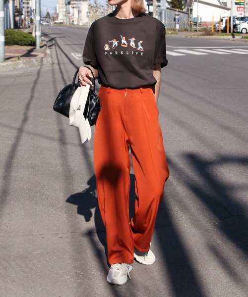 Chillfar（チルファー）の「ヴィンテージイラストTシャツ/コットン100％（Tシャツ/カットソー・レディース・ホワイト/パープル/ブルー/グリーン/オートミール/チャコール/ホワイト系/グレー系/アイボリー系/グリーン系/ブルー系/パープル系・FREE）」の21枚目の写真