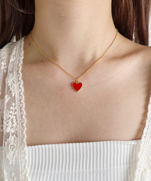 at12:03（アットイチニーゼロサン）の「ハートモチーフネックレス（ネックレス・レディース・ホワイト/ブラック/レッド・FREE）」の12枚目の写真