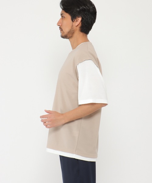 ikka(イッカ)の「マルチファンクションフェイクベストTシャツ(Tシャツ/カットソー・メンズ・グリーン/ベージュ/オリーブ/ネイビー/ピンク・M/S/XL/L)」の15枚目の写真