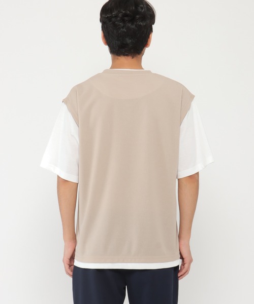 ikka(イッカ)の「マルチファンクションフェイクベストTシャツ(Tシャツ/カットソー・メンズ・グリーン/ベージュ/オリーブ/ネイビー/ピンク・M/S/XL/L)」の16枚目の写真