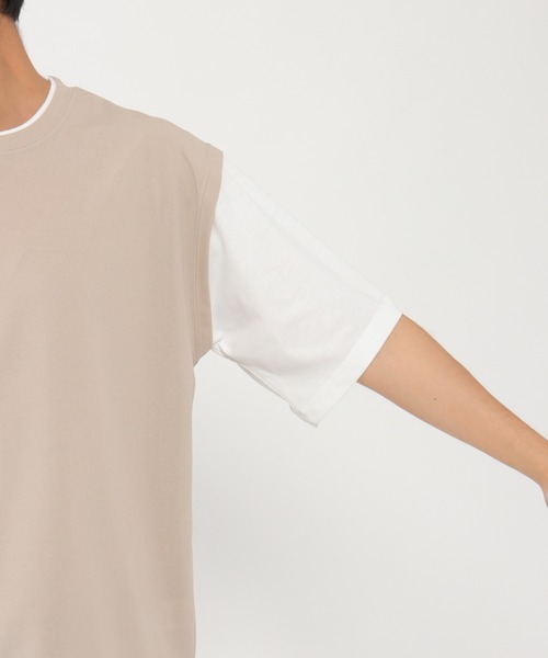 ikka(イッカ)の「マルチファンクションフェイクベストTシャツ(Tシャツ/カットソー・メンズ・グリーン/ベージュ/オリーブ/ネイビー/ピンク・M/S/XL/L)」の18枚目の写真