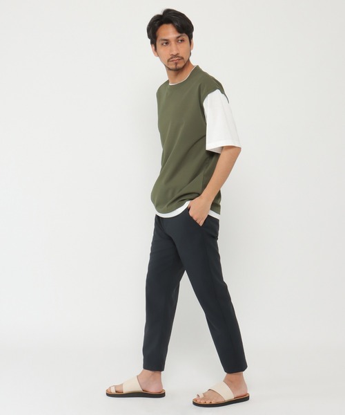 ikka(イッカ)の「マルチファンクションフェイクベストTシャツ(Tシャツ/カットソー・メンズ・グリーン/ベージュ/オリーブ/ネイビー/ピンク・M/S/XL/L)」の9枚目の写真