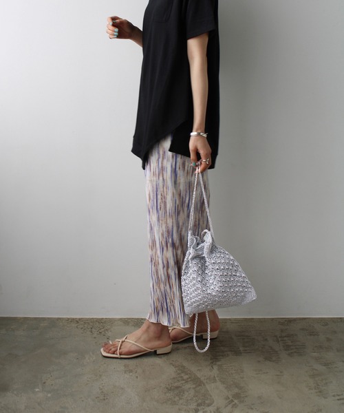 GeeRA（ジーラ）の「柄編みかごショルダーバッグ（ショルダーバッグ・レディース・ブラック/シルバー/ゴールド・FREE）」の7枚目の写真