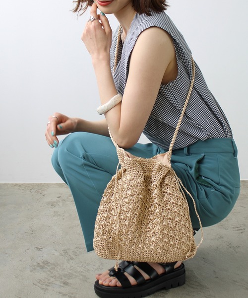 GeeRA（ジーラ）の「柄編みかごショルダーバッグ（ショルダーバッグ・レディース・ブラック/シルバー/ゴールド・FREE）」の10枚目の写真