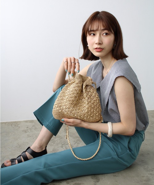 GeeRA（ジーラ）の「柄編みかごショルダーバッグ（ショルダーバッグ・レディース・ブラック/シルバー/ゴールド・FREE）」の9枚目の写真