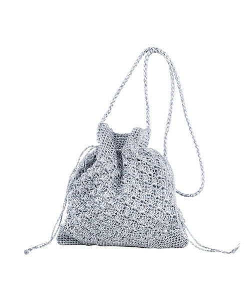 GeeRA（ジーラ）の「柄編みかごショルダーバッグ（ショルダーバッグ・レディース・ブラック/シルバー/ゴールド・FREE）」の12枚目の写真