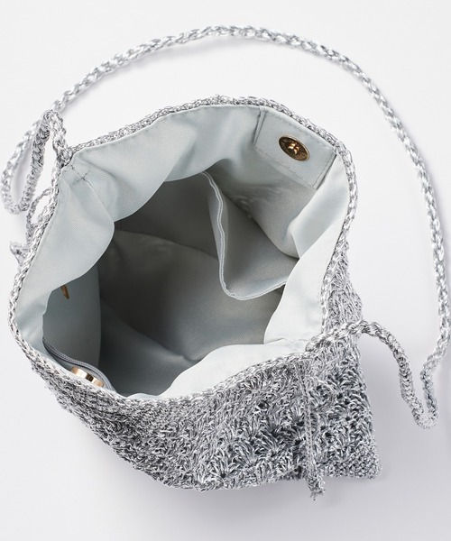 GeeRA（ジーラ）の「柄編みかごショルダーバッグ（ショルダーバッグ・レディース・ブラック/シルバー/ゴールド・FREE）」の15枚目の写真