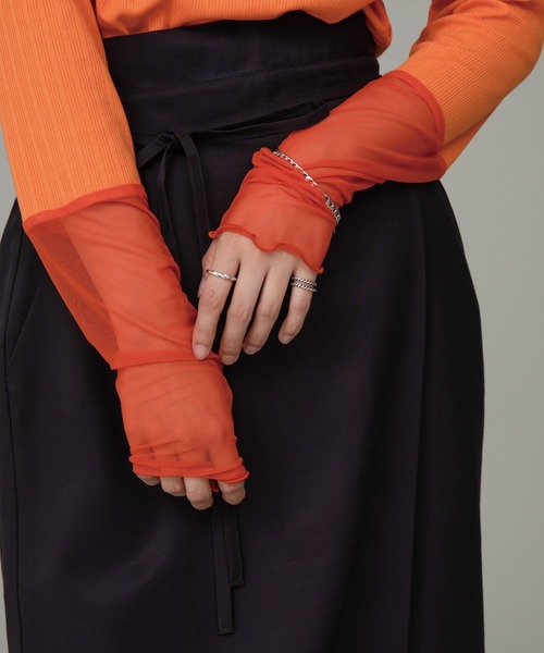 [一部追加予約]シアー切替クルーネックプルオーバー