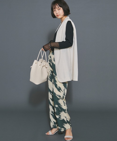 [一部追加予約]シアー切替クルーネックプルオーバー