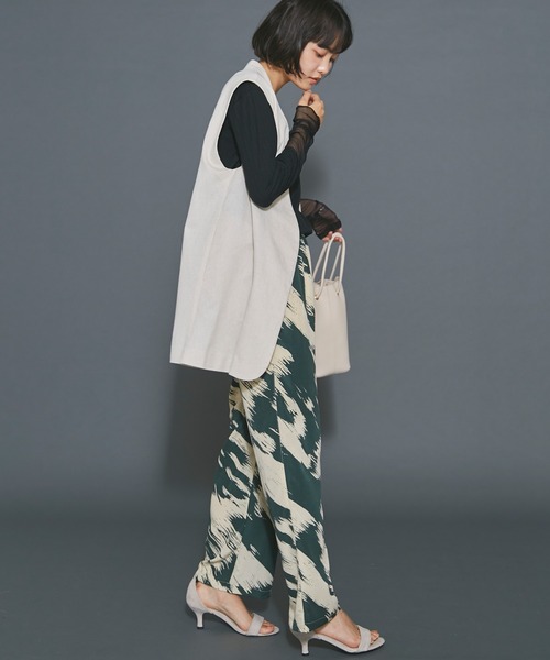 [一部追加予約]シアー切替クルーネックプルオーバー