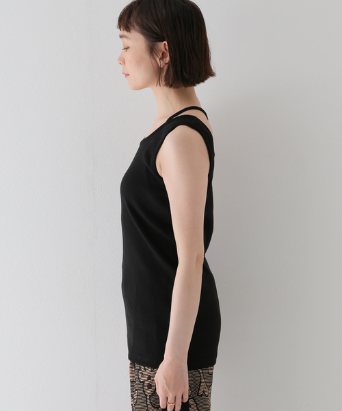 ADRER タンクトップ 3way mesh/cotton combination layered tank