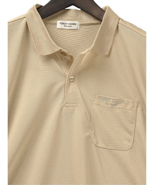 FIRST DOWN（ファーストダウン）の「【WEB限定販売】ファーストダウン/FIRST DOWN 超軽量 鹿の子 半袖ポロシャツ（ポロシャツ・メンズ・ブルー/ブラック/アイボリー/ベージュ・LARGE/MEDIUM/X-LARGE）」の6枚目の写真