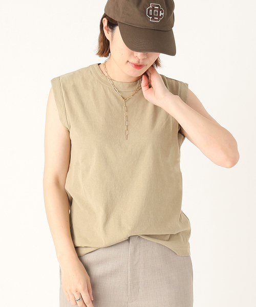 plage（プラージュ）の「ノースリーブフロストロゴTシャツ（Tシャツ/カットソー・レディース・ホワイト/ブラック/ベージュ・FREE）」の3枚目の写真