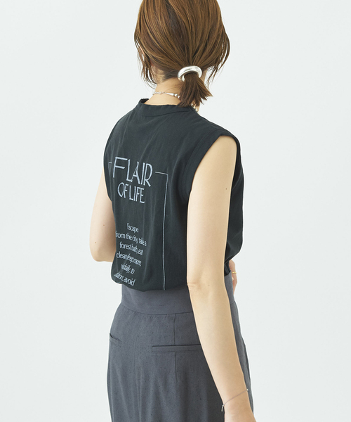 plage（プラージュ）の「ノースリーブフロストロゴTシャツ（Tシャツ/カットソー・レディース・ホワイト/ブラック/ベージュ・FREE）」の4枚目の写真