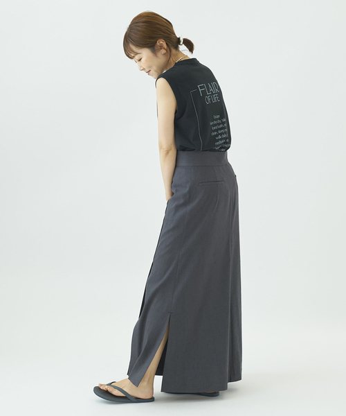 plage（プラージュ）の「ノースリーブフロストロゴTシャツ（Tシャツ/カットソー・レディース・ホワイト/ブラック/ベージュ・FREE）」の5枚目の写真