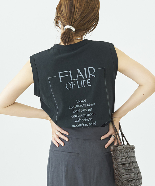plage（プラージュ）の「ノースリーブフロストロゴTシャツ（Tシャツ/カットソー・レディース・ホワイト/ブラック/ベージュ・FREE）」の6枚目の写真