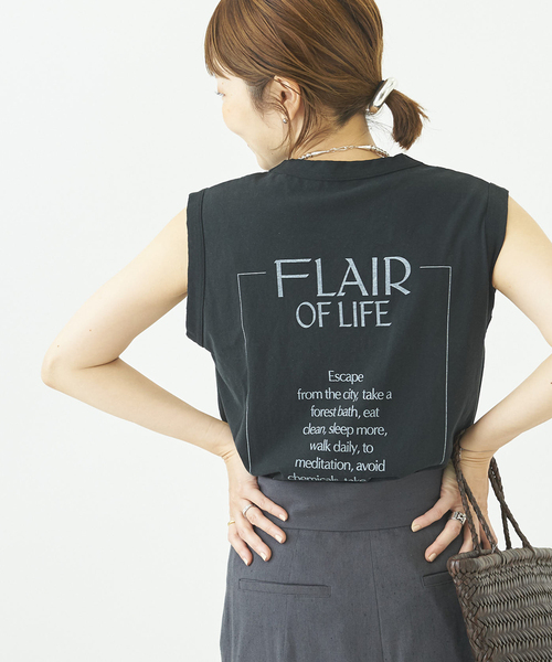plage（プラージュ）の「ノースリーブフロストロゴTシャツ（Tシャツ/カットソー・レディース・ホワイト/ブラック/ベージュ・FREE）」の7枚目の写真