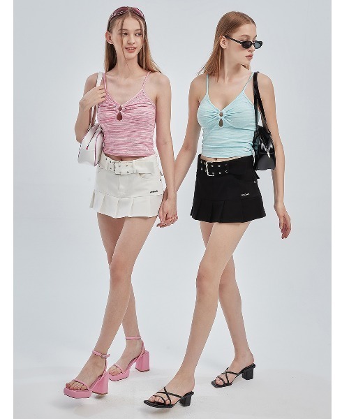 CRANK（クランク）の「A'GEM/9 × .kom『CRANK/クランク』EYELET BELT PLEATS SKIRT/アイレットベルト プリーツ スカート（スカート・メンズ・ブラック/ホワイト・S/M）」の11枚目の写真