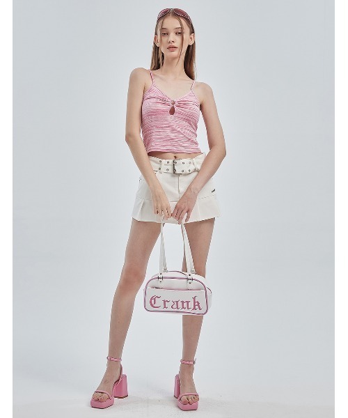 CRANK（クランク）の「A'GEM/9 × .kom『CRANK/クランク』EYELET BELT PLEATS SKIRT/アイレットベルト プリーツ スカート（スカート・メンズ・ブラック/ホワイト・S/M）」の6枚目の写真