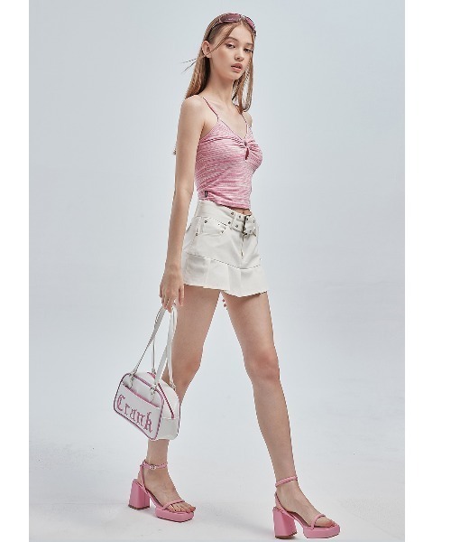 CRANK（クランク）の「A'GEM/9 × .kom『CRANK/クランク』EYELET BELT PLEATS SKIRT/アイレットベルト プリーツ スカート（スカート・メンズ・ブラック/ホワイト・S/M）」の19枚目の写真