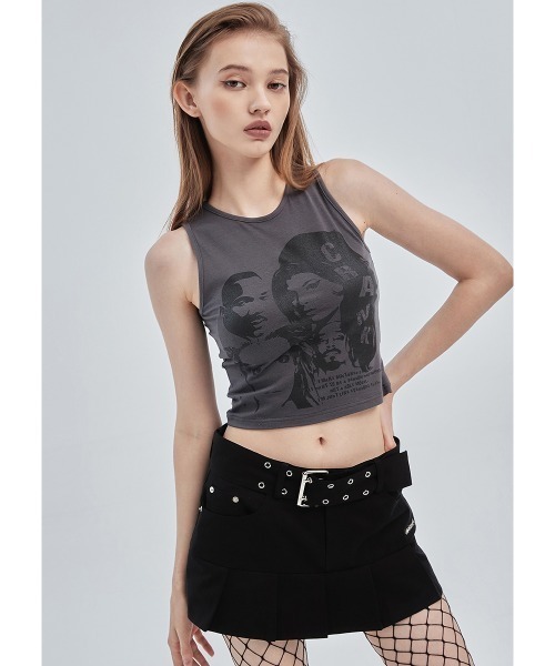 CRANK（クランク）の「A'GEM/9 × .kom『CRANK/クランク』EYELET BELT PLEATS SKIRT/アイレットベルト プリーツ スカート（スカート・メンズ・ブラック/ホワイト・S/M）」の12枚目の写真