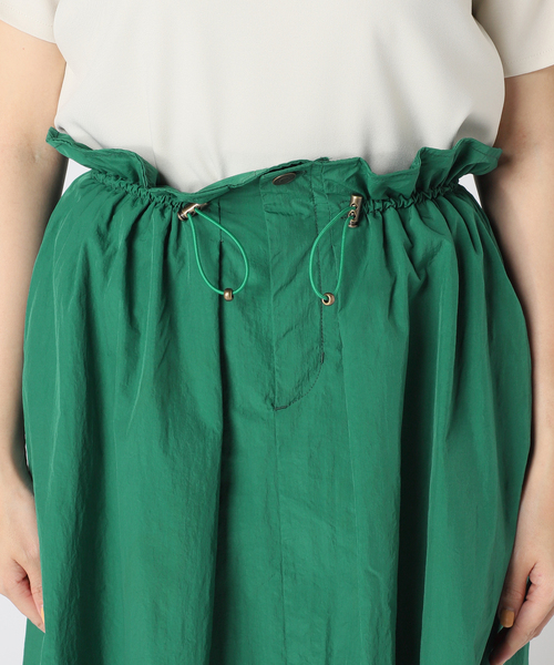 B.C STOCK（ベーセーストック）の「ドローコードギャザースカート（スカート・レディース・ブラック/グリーン/アイボリー・FREE）」の19枚目の写真