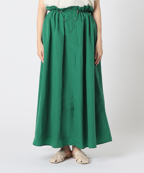 B.C STOCK（ベーセーストック）の「ドローコードギャザースカート（スカート・レディース・ブラック/グリーン/アイボリー・FREE）」の4枚目の写真