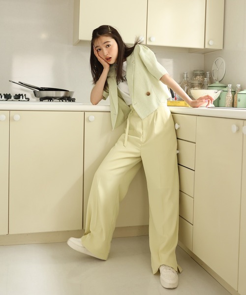 one after another NICE CLAUP(ワンアフターアナザーナイスクラップ)の「【セットアップあり】ショートジャケット(テーラードジャケット・レディース・ブラック/ベージュ/ブラック系その他/イエロー系その他・FREE)」の18枚目の写真