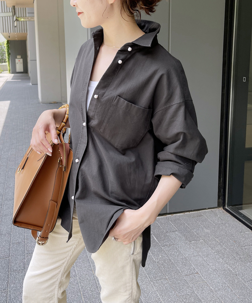 Spick & Span（スピックアンドスパン）の「オックスベーシックパールボタンシャツ（シャツ/ブラウス・レディース・サックスブルー/ブラック系その他/ホワイト/ベージュ・FREE）」の10枚目の写真