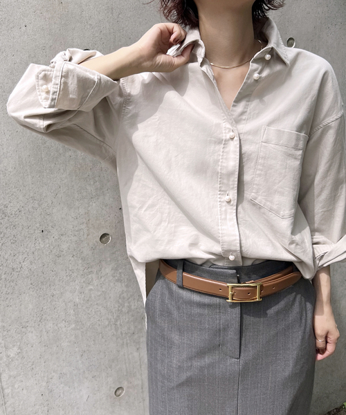 Spick & Span（スピックアンドスパン）の「オックスベーシックパールボタンシャツ（シャツ/ブラウス・レディース・サックスブルー/ブラック系その他/ホワイト/ベージュ・FREE）」の22枚目の写真