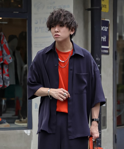 JUNRED(ジュンレッド)の「にっしー×JUNRed / ルーズフロントスリットハーフスリーブシャツ & ワイドミリタリーバルーンパンツ【セットアップ】(セットアップ・メンズ・ライトグレー/オリーブ/ネイビー・S/M/L)」の19枚目の写真