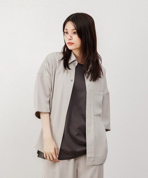 JUNRED(ジュンレッド)の「にっしー×JUNRed / ルーズフロントスリットハーフスリーブシャツ & ワイドミリタリーバルーンパンツ【セットアップ】(セットアップ・メンズ・ライトグレー/オリーブ/ネイビー・S/M/L)」の21枚目の写真