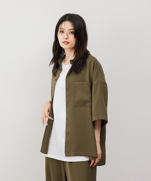 JUNRED(ジュンレッド)の「にっしー×JUNRed / ルーズフロントスリットハーフスリーブシャツ & ワイドミリタリーバルーンパンツ【セットアップ】(セットアップ・メンズ・ライトグレー/オリーブ/ネイビー・S/M/L)」の22枚目の写真