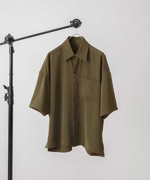 JUNRED(ジュンレッド)の「にっしー×JUNRed / ルーズフロントスリットハーフスリーブシャツ & ワイドミリタリーバルーンパンツ【セットアップ】(セットアップ・メンズ・ライトグレー/オリーブ/ネイビー・S/M/L)」の12枚目の写真