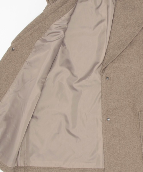 moment+(モーメントプラス)の「ライトニットメルトンビックカラーミドルコート(裏地付き)(その他アウター・レディース・ブラック/アイボリー/グレー系その他/ブラウン系その他・M)」の18枚目の写真