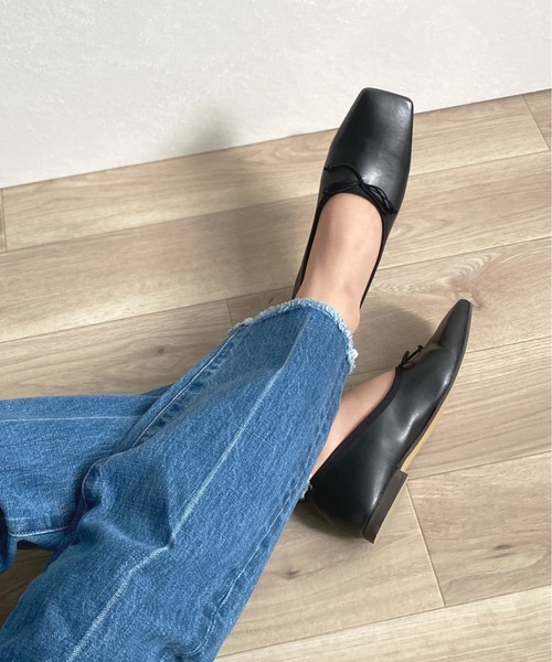 MAMIAN（マミアン）の「スクエアトゥ バレエシューズ（バレエシューズ・レディース・ホワイト/ブラック/ブラウン・22.5cm/23.5cm/24.5cm/23.0cm/24.0cm/25.0cm）」の3枚目の写真