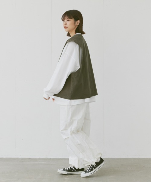 flaner（フラネ）の「Loose military nylon pants/ルーズミリタリーナイロンパンツ（その他パンツ・レディース・ホワイト/ブラック/カーキ・SMALL/MEDIUM/LARGE）」の18枚目の写真