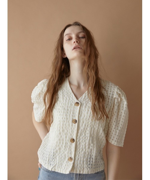 AMAIL(アマイル)の「Check puffy blouse(シャツ/ブラウス・レディース・ホワイト/ブラック/ラベンダー・FREE)」の12枚目の写真
