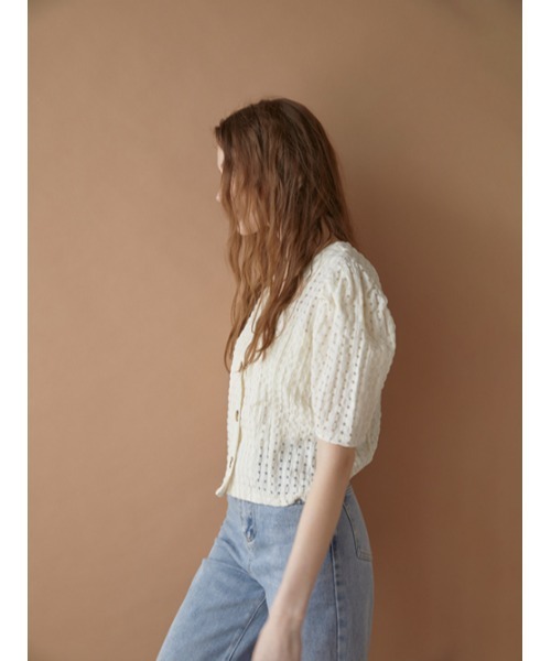 AMAIL(アマイル)の「Check puffy blouse(シャツ/ブラウス・レディース・ホワイト/ブラック/ラベンダー・FREE)」の10枚目の写真