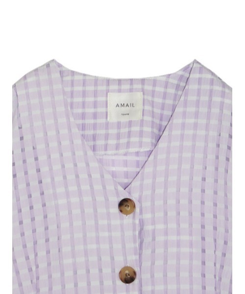 AMAIL(アマイル)の「Check puffy blouse(シャツ/ブラウス・レディース・ホワイト/ブラック/ラベンダー・FREE)」の11枚目の写真