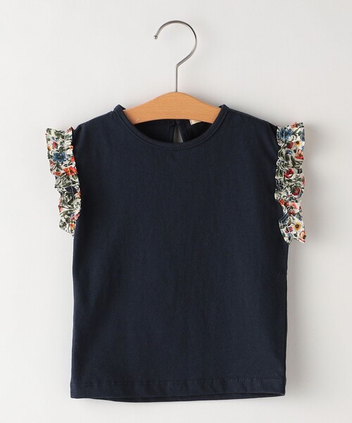 SHIPS（シップス）の「SHIPS KIDS:80～90cm / リバティ フリル ノースリーブ TEE（Tシャツ/カットソー・キッズ・ネイビー/ブラウン系その他・80/90）」の2枚目の写真