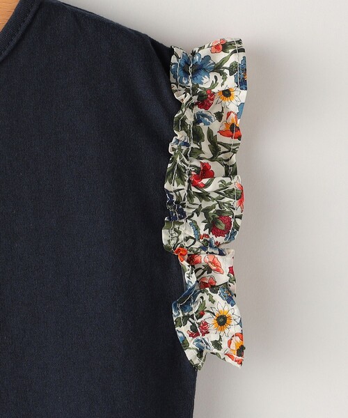 SHIPS（シップス）の「SHIPS KIDS:80～90cm / リバティ フリル ノースリーブ TEE（Tシャツ/カットソー・キッズ・ネイビー/ブラウン系その他・80/90）」の6枚目の写真
