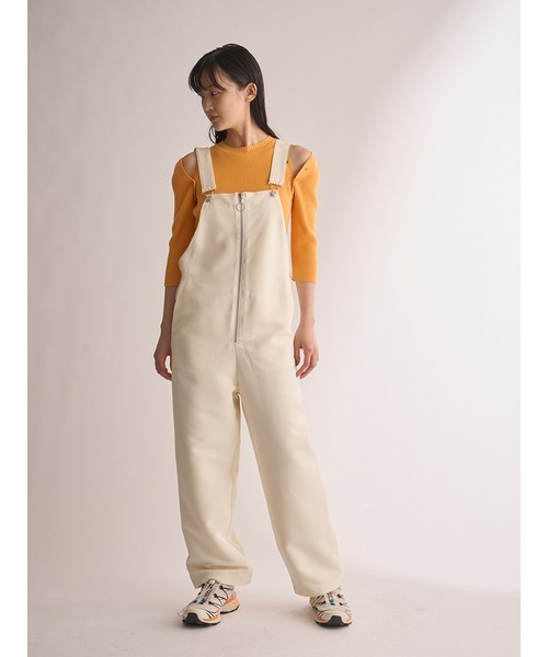 emmi（エミ）の「【emmi atelier】フロントファスナー付きサロペット（サロペット/オーバーオール・レディース・ブラック/オフホワイト・1/0）」の13枚目の写真