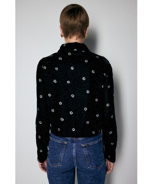 MOUSSY（マウジー）の「VELVET DAISY COMPACT シャツ（シャツ/ブラウス・レディース・グリーン/ブラック・1/2）」の4枚目の写真