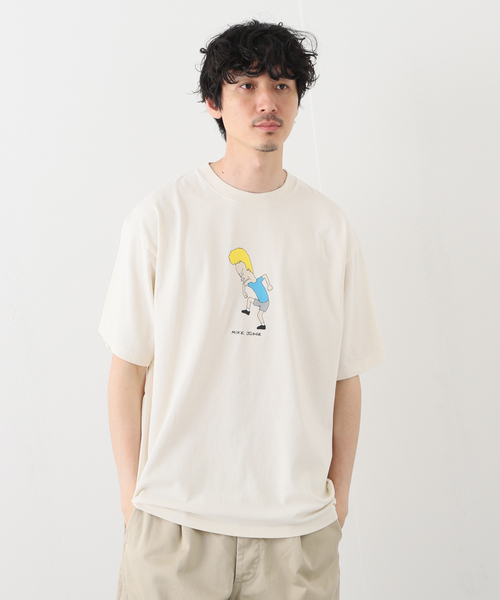 ビーバス・アンド・バットヘッド オーバーサイズTシャツ 白 BEAVIS AND BUTT-HEAD × JS】ビーバス・アンド・バットヘッド T
