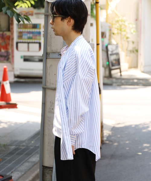 ROOPTOKYO（ループトウキョウ）の「ブロードルーズフィットバンドカラーシャツ オーバーシャツ（シャツ/ブラウス・メンズ・ホワイト/サックスブルー/イエロー/グリーン/ホワイト系・M/L/XL）」の6枚目の写真