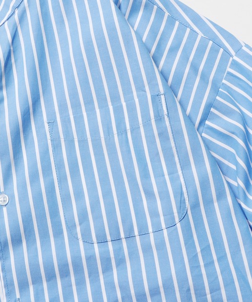 ROOPTOKYO（ループトウキョウ）の「ブロードルーズフィットバンドカラーシャツ オーバーシャツ（シャツ/ブラウス・メンズ・ホワイト/サックスブルー/イエロー/グリーン/ホワイト系・M/L/XL）」の9枚目の写真