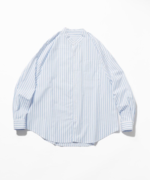 ROOPTOKYO（ループトウキョウ）の「ブロードルーズフィットバンドカラーシャツ オーバーシャツ（シャツ/ブラウス・メンズ・ホワイト/サックスブルー/イエロー/グリーン/ホワイト系・M/L/XL）」の14枚目の写真